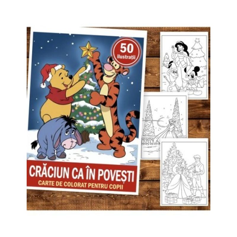 Carti si Birotica - Carti - Carti pentru copii - Carti de colorat - Carte de colorat pentru copii , 50 de ilustratii Craciun ca in Povesti, 106 pagini, A5 - Infinity.ro