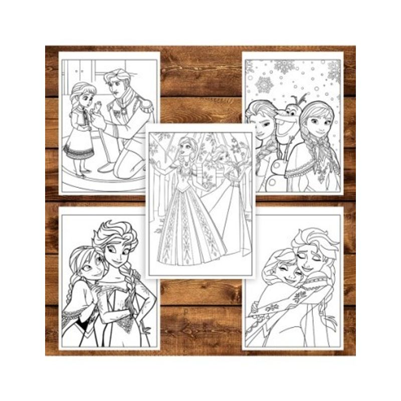 Carti si Birotica - Carti - Carti pentru copii - Carti de colorat - Carte de colorat pentru copii , 50 de ilustratii Frozen, 106 pagini, A5 - Infinity.ro