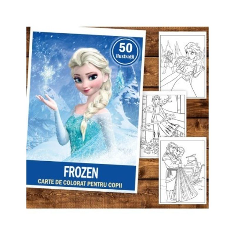 Carti si Birotica - Carti - Carti pentru copii - Carti de colorat - Carte de colorat pentru copii , 50 de ilustratii Frozen, 106 pagini, A5 - Infinity.ro