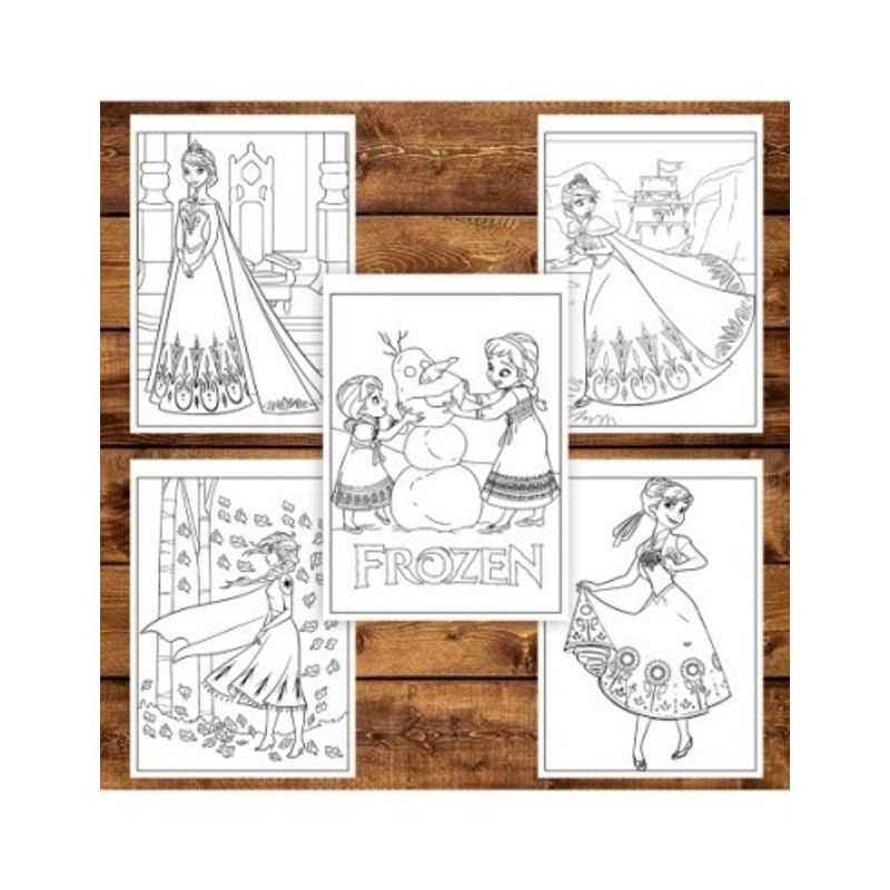 Carti si Birotica - Carti - Carti pentru copii - Carti de colorat - Carte de colorat pentru copii , 50 de ilustratii Frozen, 106 pagini, A5 - Infinity.ro
