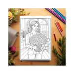 Carti si Birotica - Carti - Carti pentru copii - Carti de colorat - Carte de colorat pentru copii , 50 de ilustratii Fete cu flori, 106 pagini, A5 - Infinity.ro