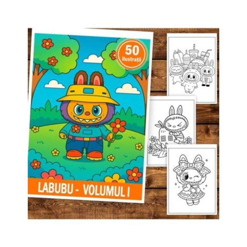 Carti si Birotica - Carti - Carti pentru copii - Carti de colorat - Carte de colorat pentru copii , 50 de ilustratii Labubu - Volumul I, 106 pagini, A5 - Infinity.ro