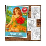 Carti si Birotica - Carti - Carti pentru copii - Carti de colorat - Carte de colorat pentru copii , 50 de ilustratii Fete cu flori, 106 pagini, A5 - Infinity.ro