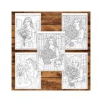 Carti si Birotica - Carti - Carti pentru copii - Carti de colorat - Carte de colorat pentru copii , 50 de ilustratii Fete cu flori, 106 pagini, A5 - Infinity.ro