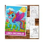 Carti si Birotica - Carti - Carti pentru copii - Carti de colorat - Carte de colorat pentru copii , 50 de ilustratii Lumea Unicornilor, 106 pagini, A5 - Infinity.ro