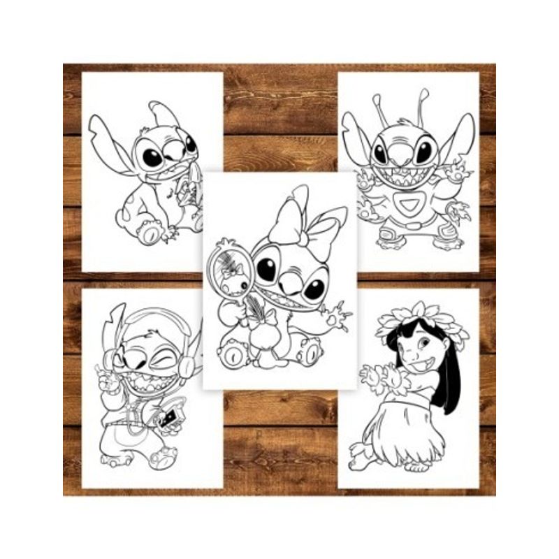 Carti si Birotica - Carti - Carti pentru copii - Carti de colorat - Carte de colorat pentru copii , 50 de ilustratii Lilo and Stitch, 106 pagini, A5 - Infinity.ro