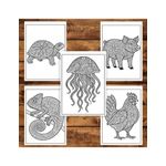 Carti si Birotica - Carti - Carti pentru copii - Carti de colorat - Carte de colorat pentru copii , 50 de ilustratii Mandale cu Animale Salbatice, 106 pagini, A5 - Infinity.ro