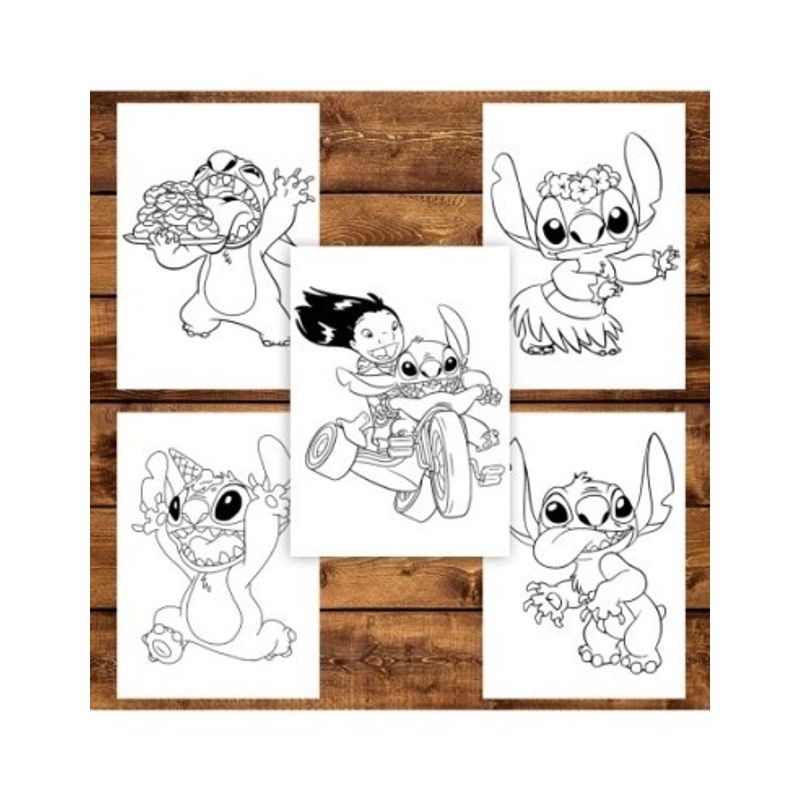 Carti si Birotica - Carti - Carti pentru copii - Carti de colorat - Carte de colorat pentru copii , 50 de ilustratii Lilo and Stitch, 106 pagini, A5 - Infinity.ro