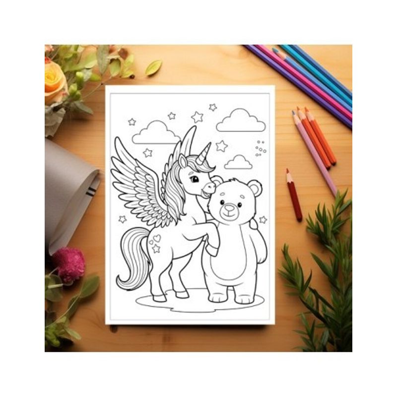 Carti si Birotica - Carti - Carti pentru copii - Carti de colorat - Carte de colorat pentru copii , 50 de ilustratii Lumea Unicornilor, 106 pagini, A5 - Infinity.ro