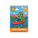 Carti si Birotica - Carti - Carti pentru copii - Carti de colorat - Carte de colorat pentru copii , 50 de ilustratii Lumea Dragonilor, 106 pagini, A5 - Infinity.ro
