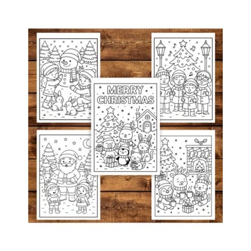 Carti si Birotica - Carti - Carti pentru copii - Carti de colorat - Carte de colorat pentru copii , 50 de ilustratii Noaptea de Craciun - Volumul I, 106 pagini, A5 - Infinity.ro