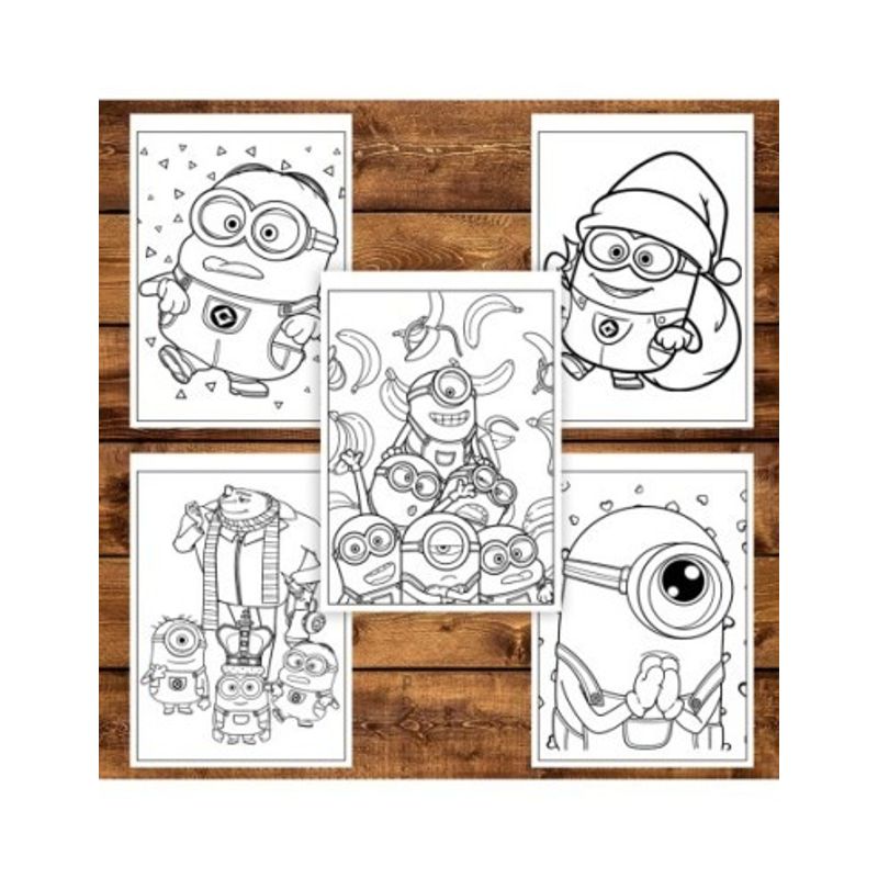 Carti si Birotica - Carti - Carti pentru copii - Carti de colorat - Carte de colorat pentru copii , 50 de ilustratii Minionii, 106 pagini, A5 - Infinity.ro