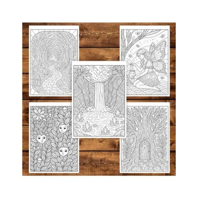 Carti si Birotica - Carti - Carti pentru copii - Carti de colorat - Carte de colorat pentru copii , 50 de ilustratii Padurea Fermecata, 106 pagini, A5 - Infinity.ro