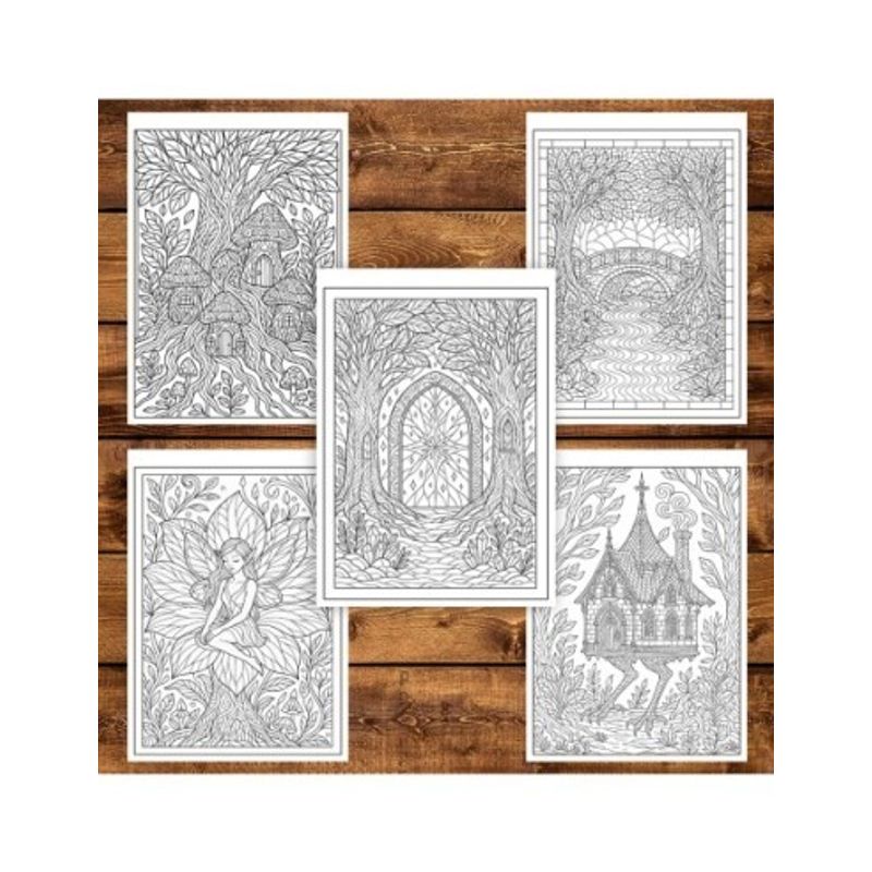 Carti si Birotica - Carti - Carti pentru copii - Carti de colorat - Carte de colorat pentru copii , 50 de ilustratii Padurea Fermecata, 106 pagini, A5 - Infinity.ro