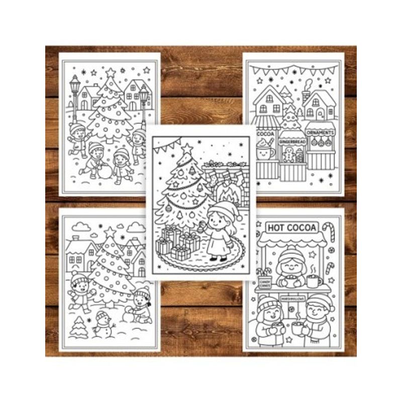 Carti si Birotica - Carti - Carti pentru copii - Carti de colorat - Carte de colorat pentru copii , 50 de ilustratii Noaptea de Craciun - Volumul Ii, 106 pagini, A5 - Infinity.ro