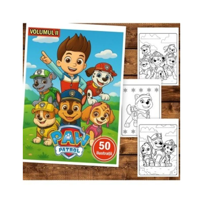 Carti si Birotica - Carti - Carti pentru copii - Carti de colorat - Carte de colorat pentru copii , 50 de ilustratii Paw Patrol - Volumul II, 106 pagini, A5 - Infinity.ro