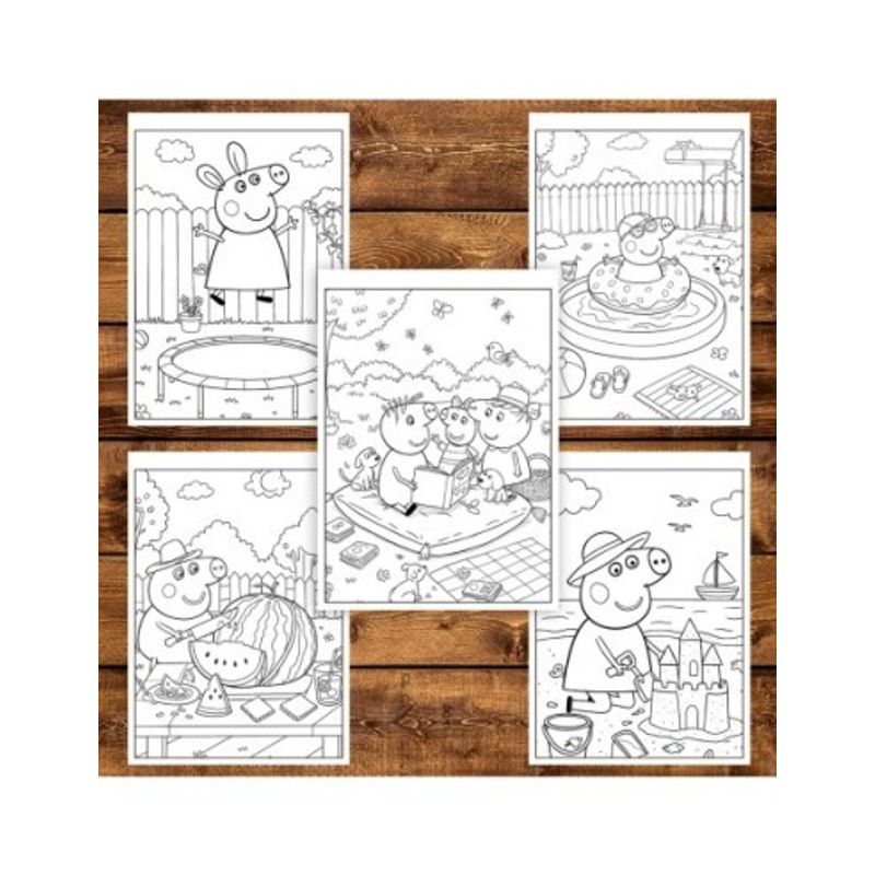 Carti si Birotica - Carti - Carti pentru copii - Carti de colorat - Carte de colorat pentru copii , 50 de ilustratii Peppa Pig, 106 pagini, A5 - Infinity.ro