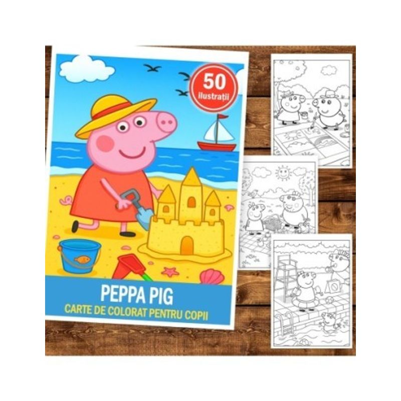 Carti si Birotica - Carti - Carti pentru copii - Carti de colorat - Carte de colorat pentru copii , 50 de ilustratii Peppa Pig, 106 pagini, A5 - Infinity.ro