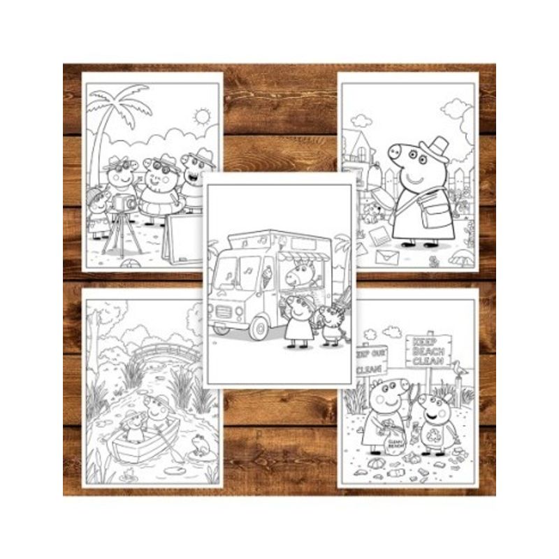 Carti si Birotica - Carti - Carti pentru copii - Carti de colorat - Carte de colorat pentru copii , 50 de ilustratii Peppa Pig, 106 pagini, A5 - Infinity.ro