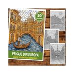 Carti si Birotica - Carti - Carti pentru copii - Carti de colorat - Carte de colorat pentru copii , 50 de ilustratii Peisaje din Europa, 106 pagini, A5 - Infinity.ro