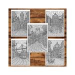 Carti si Birotica - Carti - Carti pentru copii - Carti de colorat - Carte de colorat pentru copii , 50 de ilustratii Peisaje din Europa, 106 pagini, A5 - Infinity.ro