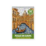 Carti si Birotica - Carti - Carti pentru copii - Carti de colorat - Carte de colorat pentru copii , 50 de ilustratii Peisaje din Europa, 106 pagini, A5 - Infinity.ro