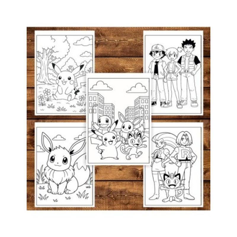Carti si Birotica - Carti - Carti pentru copii - Carti de colorat - Carte de colorat pentru copii , 50 de ilustratii Pokemon - Volumul III, 106 pagini, A5 - Infinity.ro