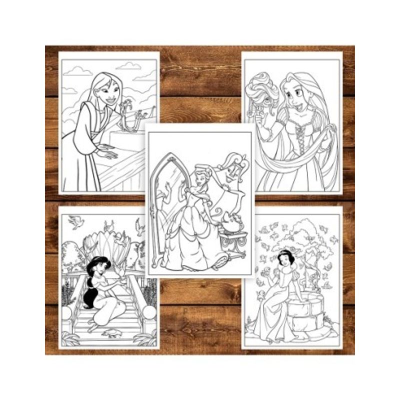 Carti si Birotica - Carti - Carti pentru copii - Carti de colorat - Carte de colorat pentru copii , 50 de ilustratii Printese din Desene - Volumul II, 106 pagini, A5 - Infinity.ro