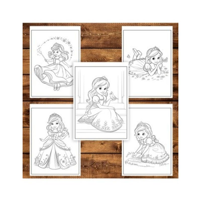 Carti si Birotica - Carti - Carti pentru copii - Carti de colorat - Carte de colorat pentru copii , 50 de ilustratii Printese Dragute - Volumul II, 106 pagini, A5 - Infinity.ro