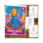 Carti si Birotica - Carti - Carti pentru copii - Carti de colorat - Carte de colorat pentru copii , 50 de ilustratii Printese Dragute - Volumul II, 106 pagini, A5 - Infinity.ro