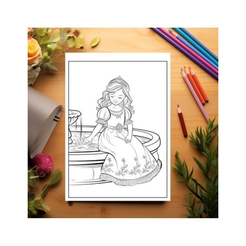 Carti si Birotica - Carti - Carti pentru copii - Carti de colorat - Carte de colorat pentru copii , 50 de ilustratii Printese Dragute - Volumul II, 106 pagini, A5 - Infinity.ro