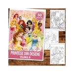 Carti si Birotica - Carti - Carti pentru copii - Carti de colorat - Carte de colorat pentru copii , 50 de ilustratii Printese din Desene - Volumul III, 106 pagini, A5 - Infinity.ro