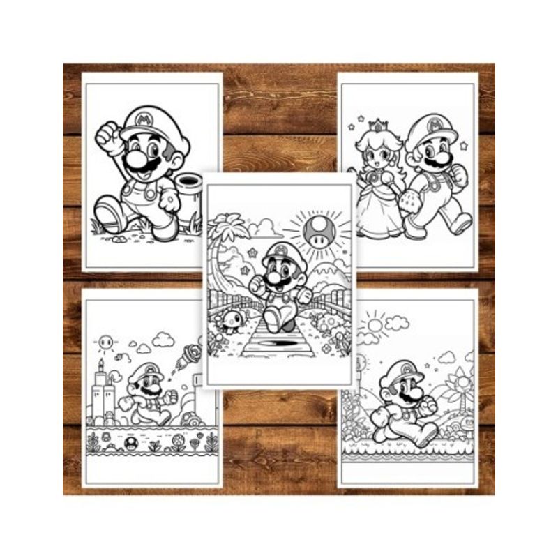 Carti si Birotica - Carti - Carti pentru copii - Carti de colorat - Carte de colorat pentru copii , 50 de ilustratii Super Mario, 106 pagini, A5 - Infinity.ro