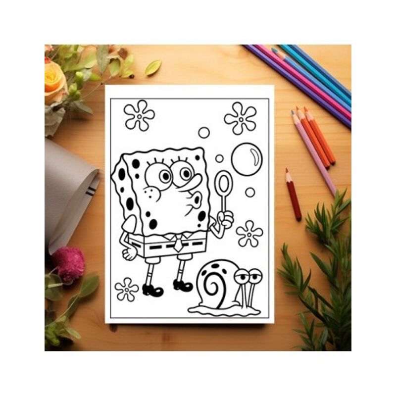 Carti si Birotica - Carti - Carti pentru copii - Carti de colorat - Carte de colorat pentru copii , 50 de ilustratii Spongebob, 106 pagini, A5 - Infinity.ro
