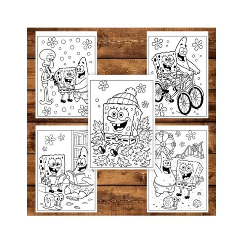 Carti si Birotica - Carti - Carti pentru copii - Carti de colorat - Carte de colorat pentru copii , 50 de ilustratii Spongebob, 106 pagini, A5 - Infinity.ro