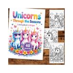Carti si Birotica - Carti - Carti pentru copii - Carti de colorat - Carte de colorat pentru copii , 50 de ilustratii Unicorns, 106 pagini, A5 - Infinity.ro