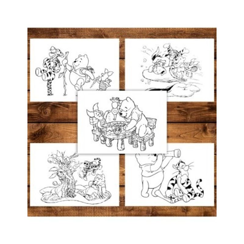 Carti si Birotica - Carti - Carti pentru copii - Carti de colorat - Carte de colorat pentru copii , 50 de ilustratii Winnie-the-Pooh - Volumul I, 106 pagini, A5 - Infinity.ro