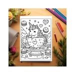 Carti si Birotica - Carti - Carti pentru copii - Carti de colorat - Carte de colorat pentru copii , 50 de ilustratii Unicorns, 106 pagini, A5 - Infinity.ro