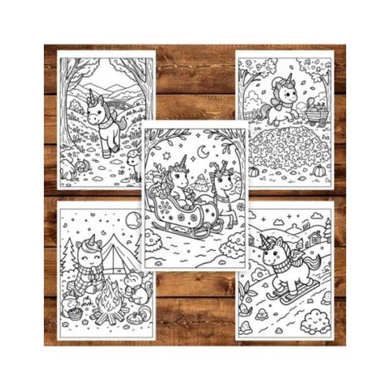 Carti si Birotica - Carti - Carti pentru copii - Carti de colorat - Carte de colorat pentru copii , 50 de ilustratii Unicorns, 106 pagini, A5 - Infinity.ro