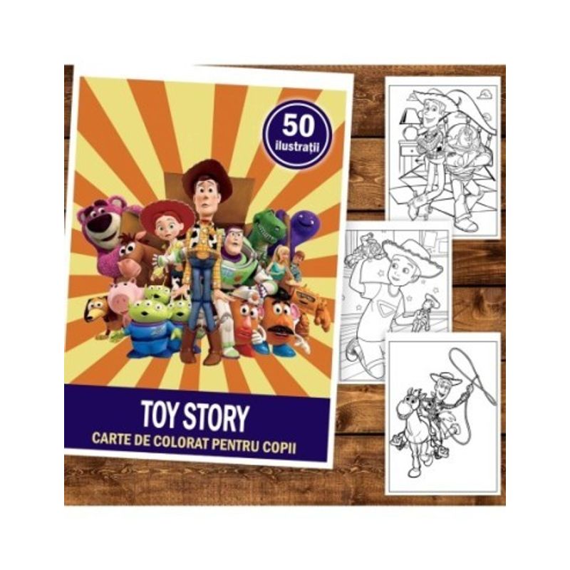 Carti si Birotica - Carti - Carti pentru copii - Carti de colorat - Carte de colorat pentru copii , 50 de ilustratii Toy Story, 106 pagini, A5 - Infinity.ro