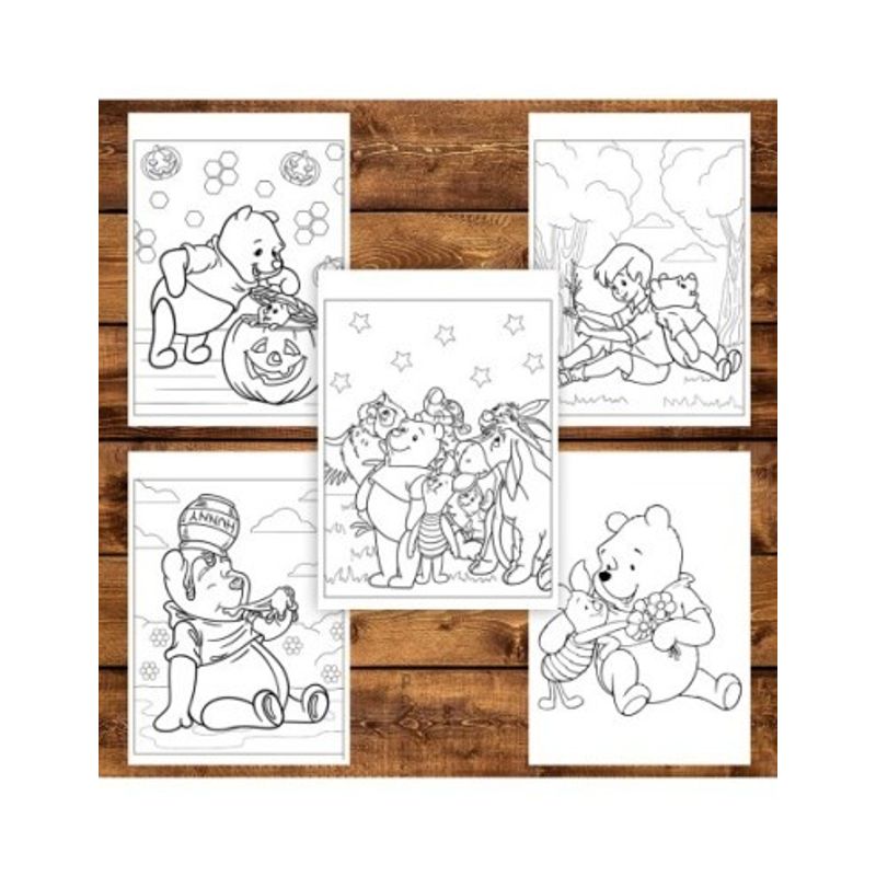 Carti si Birotica - Carti - Carti pentru copii - Carti de colorat - Carte de colorat pentru copii , 50 de ilustratii Winnie-the-Pooh - Volumul II, 106 pagini, A5 - Infinity.ro