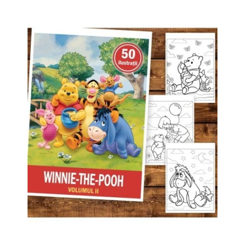 Carti si Birotica - Carti - Carti pentru copii - Carti de colorat - Carte de colorat pentru copii , 50 de ilustratii Winnie-the-Pooh - Volumul II, 106 pagini, A5 - Infinity.ro