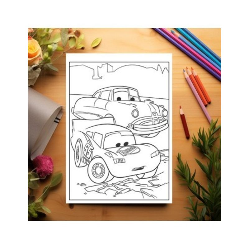 Carti si Birotica - Carti - Carti pentru copii - Carti de colorat - Carte de colorat pentru copii, 40 de ilustratii Cars - Volumul II, 86 pagini, A5 - Infinity.ro
