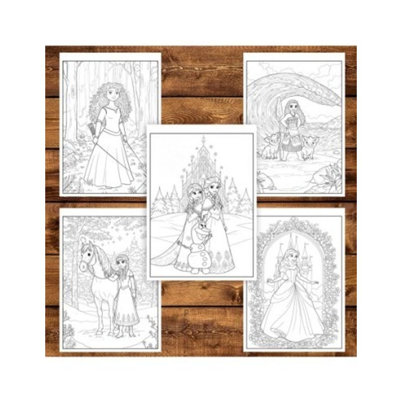 Carti si Birotica - Carti - Carti pentru copii - Carti de colorat - Carte de colorat pentru copii, 40 de ilustratii Printese din Desene - Volumul IV, 86 pagini, A5 - Infinity.ro