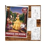 Carti si Birotica - Carti - Carti pentru copii - Carti de colorat - Carte de colorat pentru copii, 40 de ilustratii Printese din Desene - Volumul IV, 86 pagini, A5 - Infinity.ro