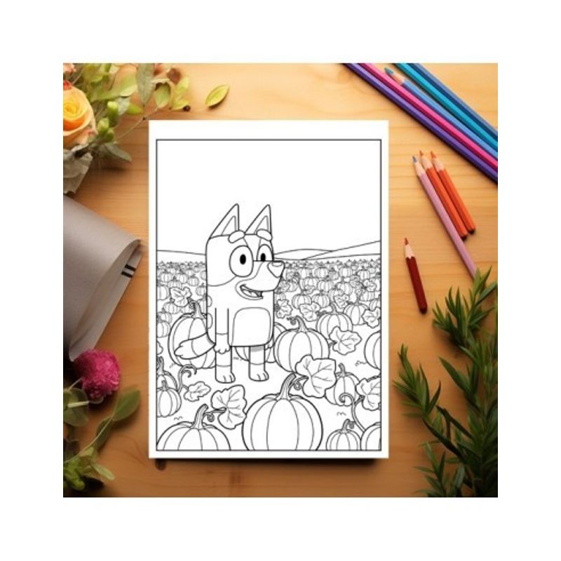 Carti si Birotica - Carti - Carti pentru copii - Carti de colorat - Carte de colorat pentru copii, 48 de ilustratii Halloween cu Bluey, 102 pagini, A5 - Infinity.ro