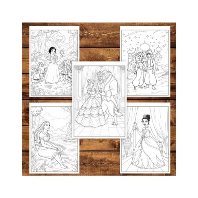Carti si Birotica - Carti - Carti pentru copii - Carti de colorat - Carte de colorat pentru copii, 40 de ilustratii Printese din Desene - Volumul IV, 86 pagini, A5 - Infinity.ro