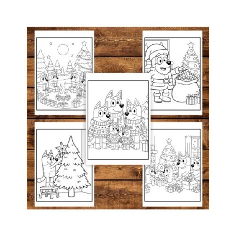Carti si Birotica - Carti - Carti pentru copii - Carti de colorat - Carte de colorat pentru copii, 40 de ilustratii Craciunul cu Bluey - Volumul II, 86 pagini, A5 - Infinity.ro