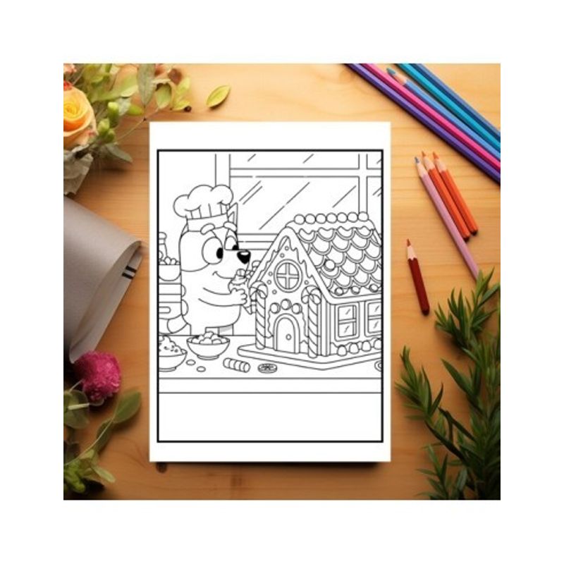 Carti si Birotica - Carti - Carti pentru copii - Carti de colorat - Carte de colorat pentru copii, 40 de ilustratii Craciunul cu Bluey - Volumul I, 86 pagini, A5 - Infinity.ro