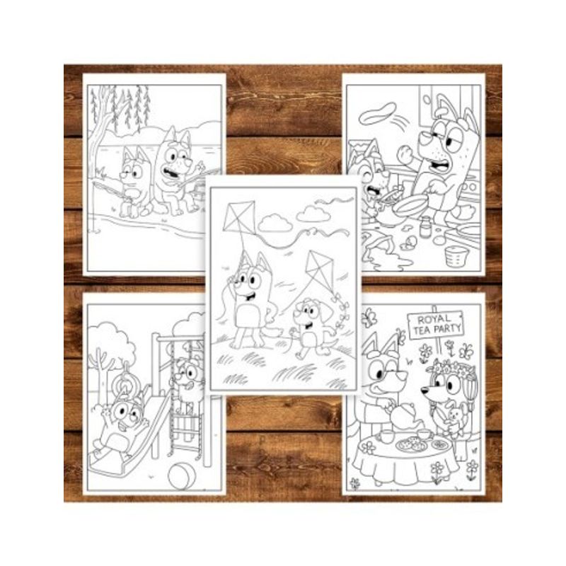 Carti si Birotica - Carti - Carti pentru copii - Carti de colorat - Carte de colorat pentru copii, 50 de ilustratii Aventurile lui Bluey - Volumu, 106 pagini, A5 - Infinity.ro